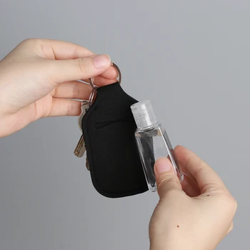 3Pcs Mini Portátil anti-Séptico de Mão de Garrafa de Chaveiro Titular Vazio Recarregáveis de Viagem Garrafas Flip Cap Sabão Recipientes Com Chaveiro
