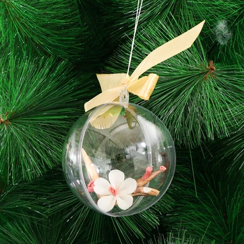 5pcs de Natal Transparente Bolas Preenchíveis de Suspensão de Doces Caixa de Plástico de Presente de Natal, Enfeites de Árvore de fontes do Partido bolas Decorativas