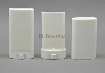 500pcs/muito Transparente Branco Preto Vazio Oval Lip Balm Tubo de Plástico Sólido Branco Perfume Desodorante Contentores