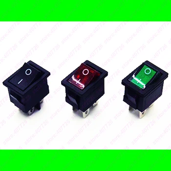 3PCS 4Pin Poder Iniciar o Interruptor de Balancim Com Vermelho/Luz Verde 6A 250V(220V) AC/10A 125 ON-OFF Tamanho 21mm X 15mm Seasaw Botão