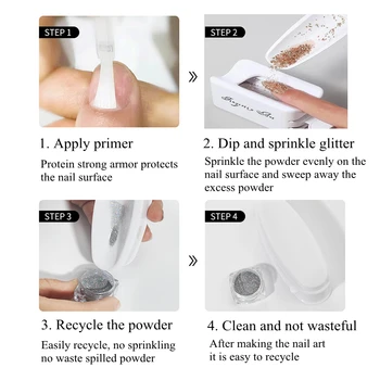 Dupla Camada de Manicure Pó de Reciclagem de Caixa de Armazenamento Portátil de Infiltração Recipiente de Pó do Material do ABS Prego Suprimentos Conjunto de Ferramentas