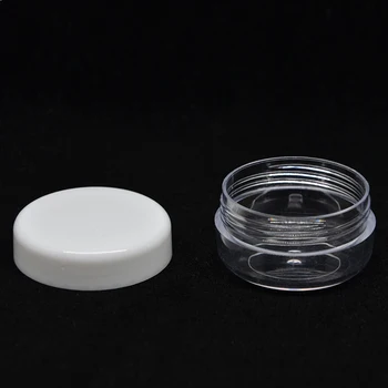 10ML 50PCS transparente pequeno frasco de creme de potes pote 10G recipiente vazio plástica exemplo de recipiente para a arte do prego de armazenamento