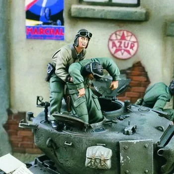 1/35 Resina modelo Figura kits da segunda guerra mundial-Americana soldado tanque Desmontado e sem pintura