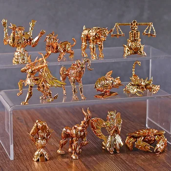 Saint Seiya de Ouro de Saint Zodíaco Série de Mini PVC Figura Brinquedos Decoração de Modelo de Bonecas Estatueta 12pcs/set