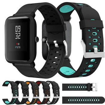 A Banda de Silicone, Alça Para Xiaomi Huami Amazfit Bip Juventude Edition Smart Watch Substituição Banda Esporte Respirável Pulseira de Cinto de 20mm