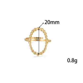 Oca De Aço Inoxidável Fora Geométricas Anéis Para As Mulheres Impermeável Ajustável Cor Do Ouro Do Metal Esferas De Abertura Do Anel De Dedo De Jóias