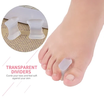 2PCs Transparente de Silicone Suave do Dedo do pé Separador de Órteses Joanete Separadores de Dedo do pé de Macas Polegar Valgo Corretor de Cuidados com os Pés Ferramenta