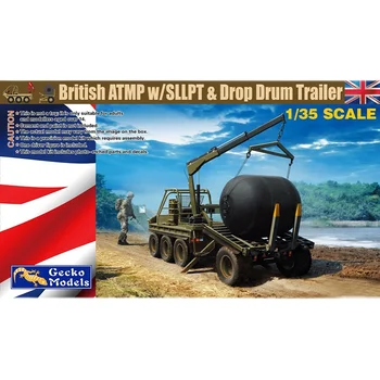 Gecko Modelos 35GM0018 1/35 Britânico ATMP w/Sllpt & Drop Tambor Trailer do Modelo à Escala do Kit