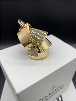 Europeu e Americano de moda golden four-seção de anel de Saturno
