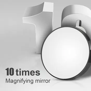 Novo Portátil da Vaidade de Bolso Mini Rodada de Maquiagem, Espelho de aumento Com Duas ventosas Compacto Espelho de maquilhagem Ferramenta de 5X, 10X
