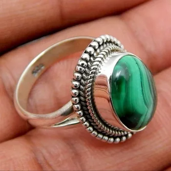 Moda Cor De Prata Melancia Verde Anéis De Pedra De Jóias De Casamento Listrado Padrão De Impressão Anéis De Dedo De Mulher