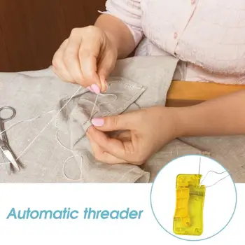 Amarelo Agulha Threader Ferramenta DIY Acessórios de Costura de Costura, Agulhas de Peças de Costura Automáticas Dispositivo de Agulha Acessórios Domésticos