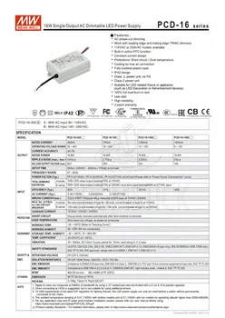 Estável SIGNIFICA BEM PCD-16-350B 48V 350mA meanwell PCD-16 48V 16.8 W Único LED de Saída Fonte de Alimentação de Comutação