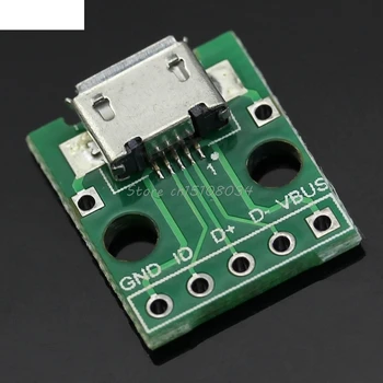 5Pcs/muita Fêmea para MICRO USB Para Mergulho 5-Pin quadro de avisos do Tipo B Plug Adaptador de Placa de Solda Cabeça