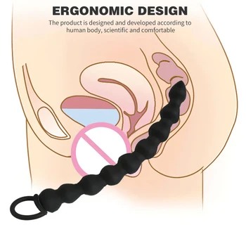 32 CM de Silicone Bead Anal Macio Plug Anal Feminino Masturbador Massagem de Próstata Plug anal G-spot Vagina Estimulador de Brinquedos Sexuais para o Casal