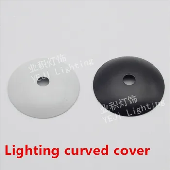 Preto branco circular tampa de metal Curvo cobertura Lustre da base de dados de bandeja Adequado para candeeiros de mesa lâmpada de Parede Acessórios de Iluminação de DIY