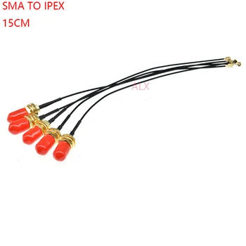 5PCS 15CM SMA Reta JACK PARA IPEX FÊMEA conector RF cabo Flexível RG178 uFL/u.FL/IPX Antena de fio adaptador de WIFI/GSM/GPS