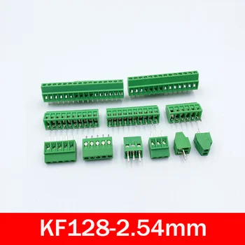 50pcs KF128-2.54 mm do PWB de MINI-Bloco de Terminais com Parafuso Conector KF120 de 2,54 mm passo 2P 3P 4P 5P 6P 7P 8P 10P 12P 14P 16P Coppper