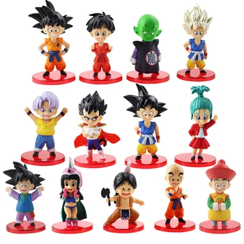 8-13-16-21 Pcs/Set Dragon Ball Z Anime Super Saiyajin Son Goku Vegeta Jiren Vegeta Broly Uron Figura De Ação Do Modelo De Brinquedos Brinquedos