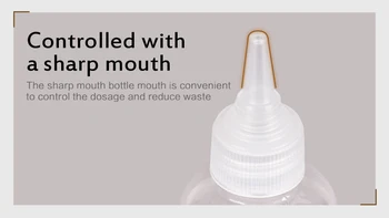 5 ml-250ml Transparente Sharp-boca da Garrafa a Garrafa de Plástico de Cor Colar Frasco de Tintura de Garrafa Maleável E Sub-garrafas