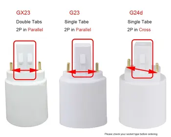 G23 para E27 da Lâmpada do adaptador base G23 para E26 E27 da Lâmpada conversor de base CFL LED, Luz Halógena Lâmpada do Bulbo do Titular de Adaptador Conversor