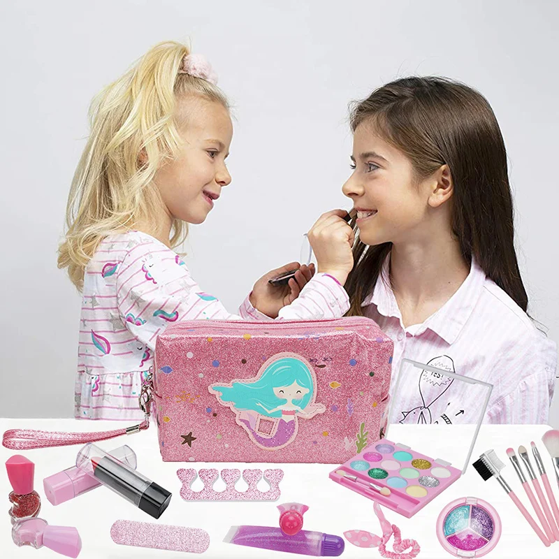 Crianças brinquedos simulação cosméticos conjunto fingir maquiagem