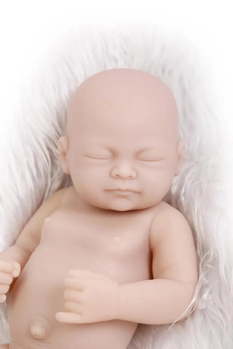 Mini bebê reborn silicone sólido 22cm menina ou menino